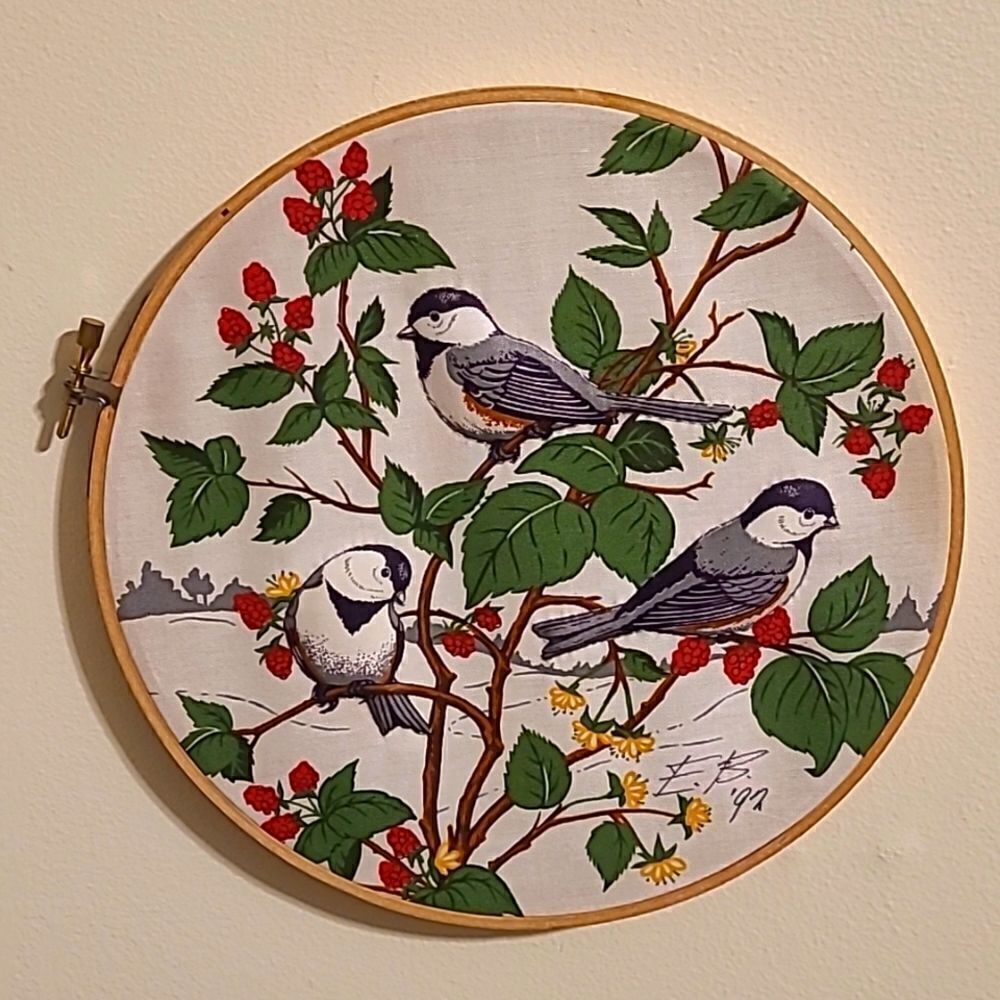 Vintage Holiday Embroidered Wall Decor Cottoagecore Grandmacore